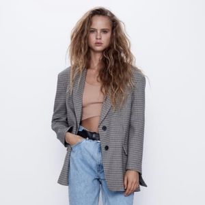 oversized plaid blazer ZARA